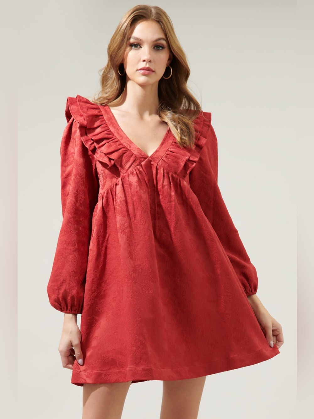 Sugarlips Ciao Jaquard Ruffle Babydoll Dress